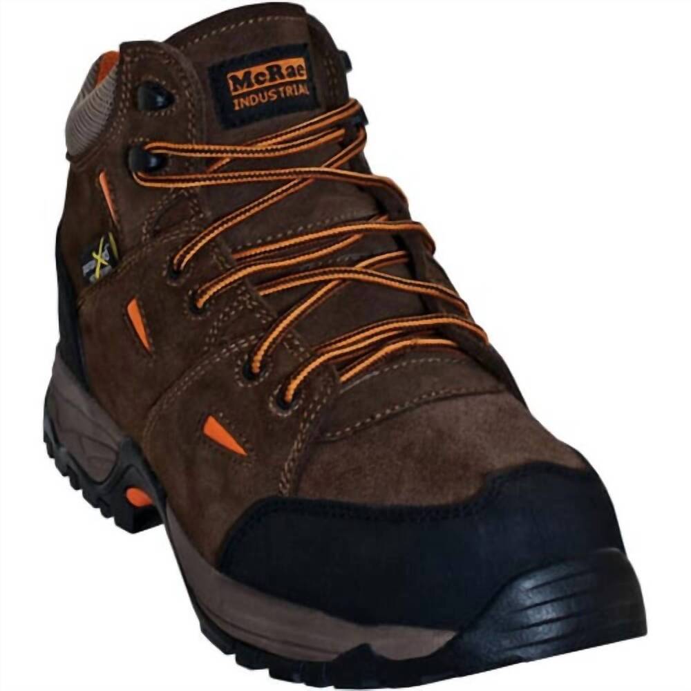 NEW MCRAE men's met guard safety shoes in brown